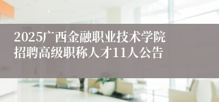 2025广西金融职业技术学院招聘高级职称人才11人公告