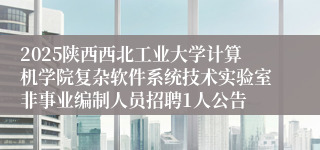 2025陕西西北工业大学计算机学院复杂软件系统技术实验室非事业编制人员招聘1人公告