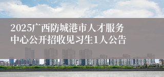 2025广西防城港市人才服务中心公开招收见习生1人公告