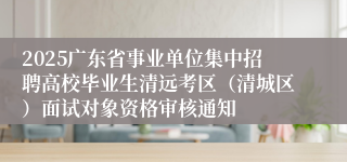 2025广东省事业单位集中招聘高校毕业生清远考区（清城区）面试对象资格审核通知