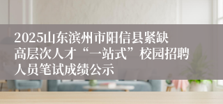 2025山东滨州市阳信县紧缺高层次人才“一站式”校园招聘人员笔试成绩公示
