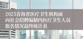 2025青海省医疗卫生机构面向社会招聘编制内医疗卫生人员报名情况最终统计表