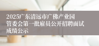 2025广东清远市广佛产业园管委会第一批雇员公开招聘面试成绩公示