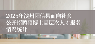 2025年滨州阳信县面向社会公开招聘硕博士高层次人才报名情况统计