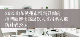 2025山东滨州市博兴县面向招聘硕博士高层次人才报名人数统计表公示