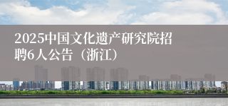 2025中国文化遗产研究院招聘6人公告（浙江）
