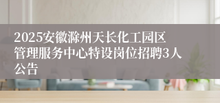 2025安徽滁州天长化工园区管理服务中心特设岗位招聘3人公告