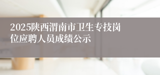 2025陕西渭南市卫生专技岗位应聘人员成绩公示