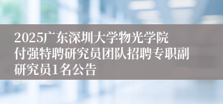 2025广东深圳大学物光学院付强特聘研究员团队招聘专职副研究员1名公告