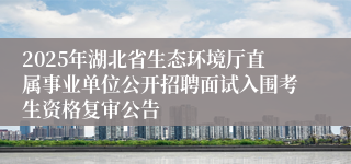 2025年湖北省生态环境厅直属事业单位公开招聘面试入围考生资格复审公告