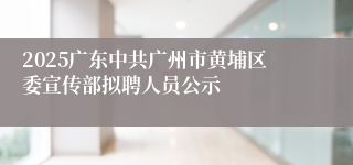 2025广东中共广州市黄埔区委宣传部拟聘人员公示