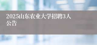 2025山东农业大学招聘3人公告