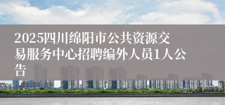 2025四川绵阳市公共资源交易服务中心招聘编外人员1人公告
