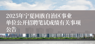 2025年宁夏回族自治区事业单位公开招聘笔试成绩有关事项公告