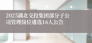 2025湖北交投集团部分子公司管理岗位遴选16人公告
