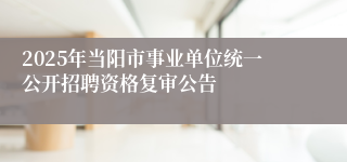 2025年当阳市事业单位统一公开招聘资格复审公告