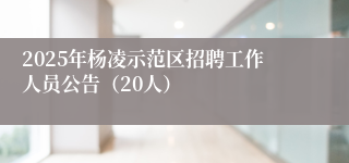 2025年杨凌示范区招聘工作人员公告（20人）