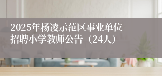 2025年杨凌示范区事业单位招聘小学教师公告（24人）