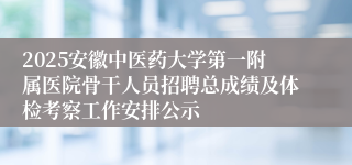 2025安徽中医药大学第一附属医院骨干人员招聘总成绩及体检考察工作安排公示