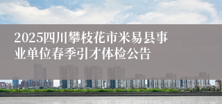 2025四川攀枝花市米易县事业单位春季引才体检公告