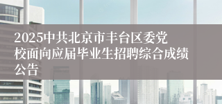 2025中共北京市丰台区委党校面向应届毕业生招聘综合成绩公告