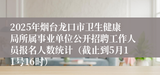 2025年烟台龙口市卫生健康局所属事业单位公开招聘工作人员报名人数统计（截止到5月11号16时）