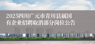 2025四川广元市青川县属国有企业招聘取消部分岗位公告