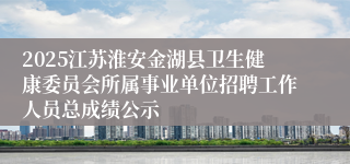 2025江苏淮安金湖县卫生健康委员会所属事业单位招聘工作人员总成绩公示