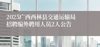 2025广西西林县交通运输局招聘编外聘用人员2人公告