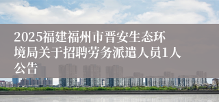 2025福建福州市晋安生态环境局关于招聘劳务派遣人员1人公告