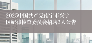 2025中国共产党南宁市兴宁区纪律检查委员会招聘2人公告