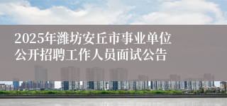 2025年潍坊安丘市事业单位公开招聘工作人员面试公告