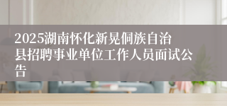 2025湖南怀化新晃侗族自治县招聘事业单位工作人员面试公告
