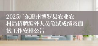 2025广东惠州博罗县农业农村局招聘编外人员笔试成绩及面试工作安排公告