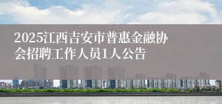 2025江西吉安市普惠金融协会招聘工作人员1人公告