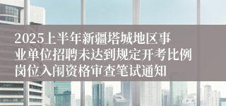 2025上半年新疆塔城地区事业单位招聘未达到规定开考比例岗位入闱资格审查笔试通知