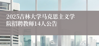 2025吉林大学马克思主义学院招聘教师14人公告