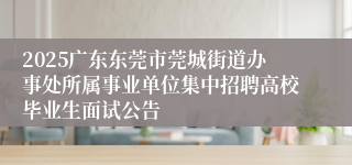 2025广东东莞市莞城街道办事处所属事业单位集中招聘高校毕业生面试公告