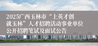 2025广西玉林市“上英才创就玉林”人才招聘活动事业单位公开招聘笔试及面试公告