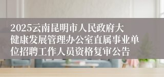 2025云南昆明市人民政府大健康发展管理办公室直属事业单位招聘工作人员资格复审公告