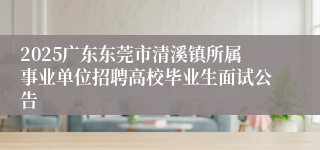 2025广东东莞市清溪镇所属事业单位招聘高校毕业生面试公告