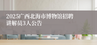 2025广西北海市博物馆招聘讲解员3人公告
