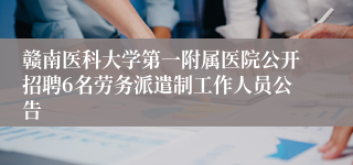 赣南医科大学第一附属医院公开招聘6名劳务派遣制工作人员公告