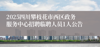 2025四川攀枝花市西区政务服务中心招聘临聘人员1人公告