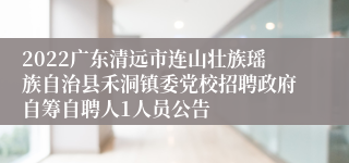 2022广东清远市连山壮族瑶族自治县禾洞镇委党校招聘政府自筹自聘人1人员公告