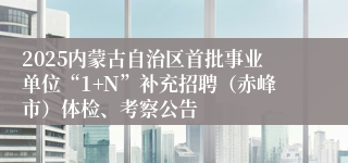 2025内蒙古自治区首批事业单位“1+N”补充招聘（赤峰市）体检、考察公告