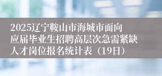 2025辽宁鞍山市海城市面向应届毕业生招聘高层次急需紧缺人才岗位报名统计表（19日）