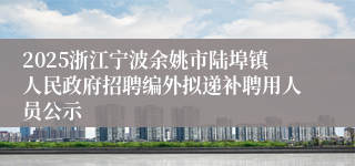 2025浙江宁波余姚市陆埠镇人民政府招聘编外拟递补聘用人员公示