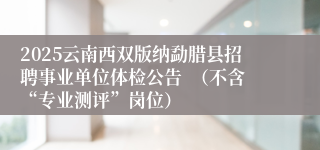 2025云南西双版纳勐腊县招聘事业单位体检公告  （不含“专业测评”岗位）