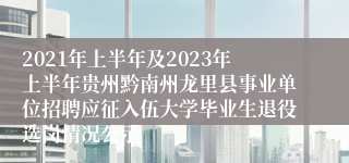 2021年上半年及2023年上半年贵州黔南州龙里县事业单位招聘应征入伍大学毕业生退役选岗情况公示